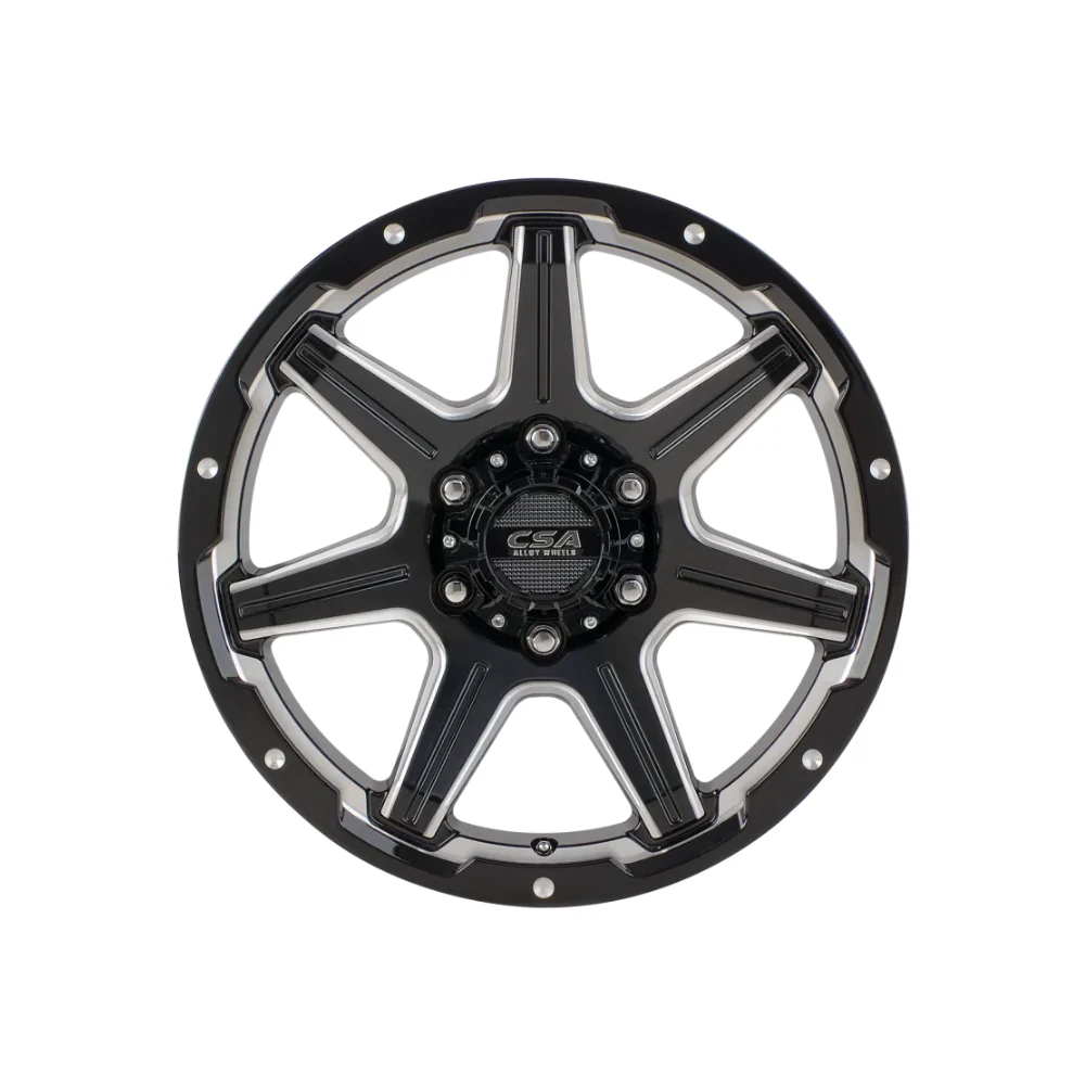 CSA WHEELS Scorpion Large Cap GLOSS BLACK MILLED EDGE - Image 2