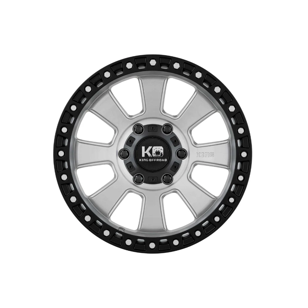 KING OFFROAD ARMOR GLOSS SILVER/BRUSHED FACE/SATIN BLACK LIP - Image 2