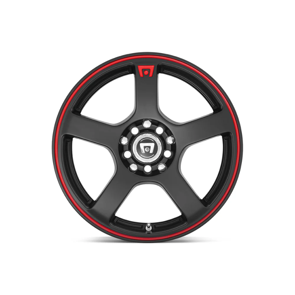 MOTEGI MR116 Matte Black Red Racing Stripe - Image 2