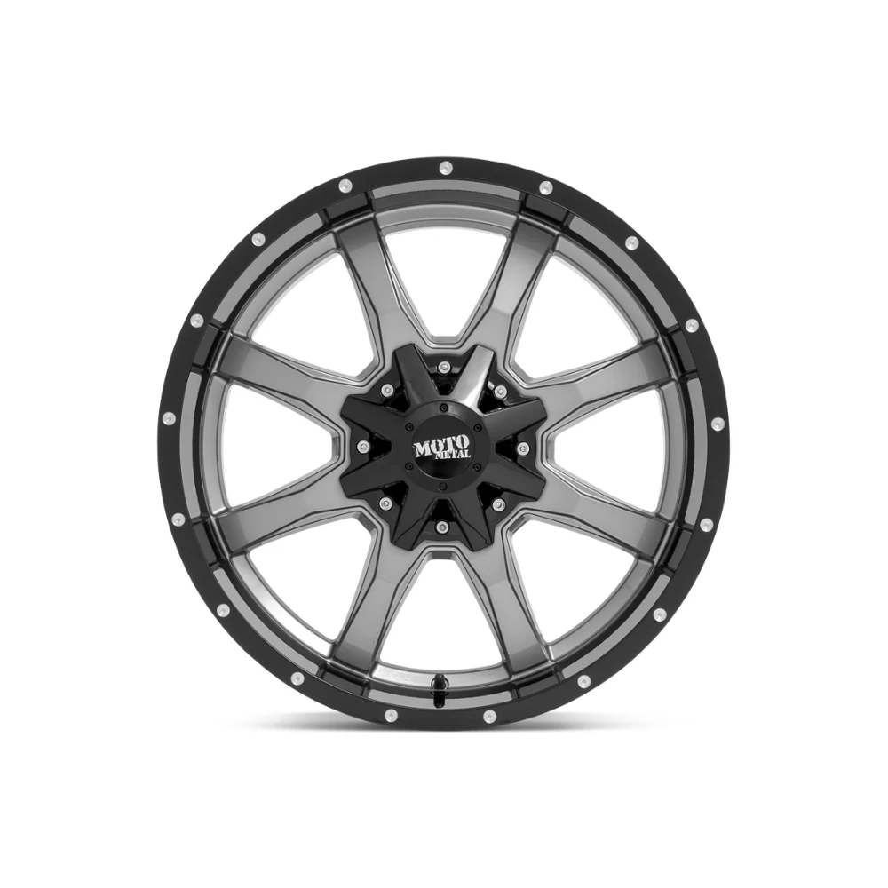 MOTO METAL MO970 Gloss Gray Center Gloss Black Lip - Image 2